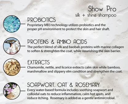 Show Pro Silk + Shine Shampoo About